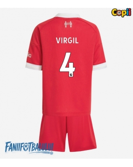 Liverpool Virgil van Dijk #4 Echipament de Fotbal Replică 2025-26 Copii Acasa (+ Șorturi)